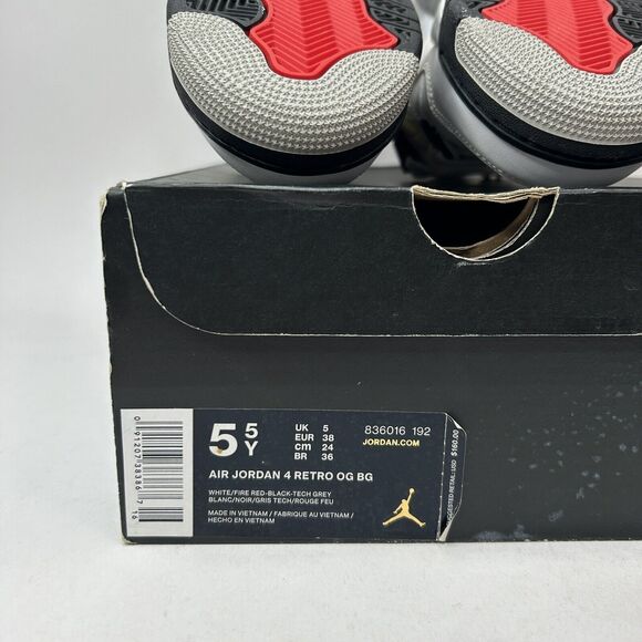 Nike Air Jordan Retro 4 Retro BG “White Cement” 2016 - Picture 6 of 6